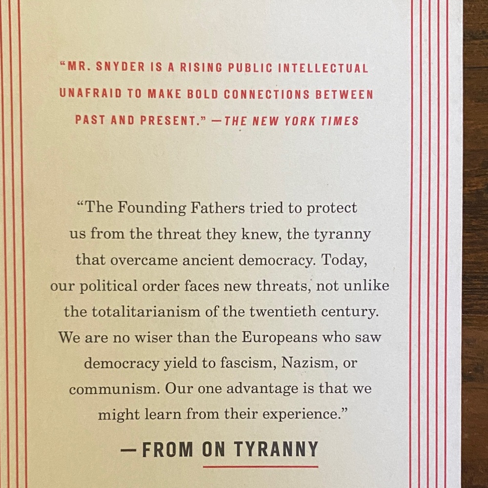 On Tyranny: 20 Lessons from the 20th Century #1 NEW YORK TIMES BESTSELLER - Picture 3 of 5